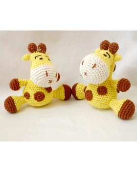  Amigurumi Soft Toy- Handmade Crochet- Giraffe(Yellow & Brown)